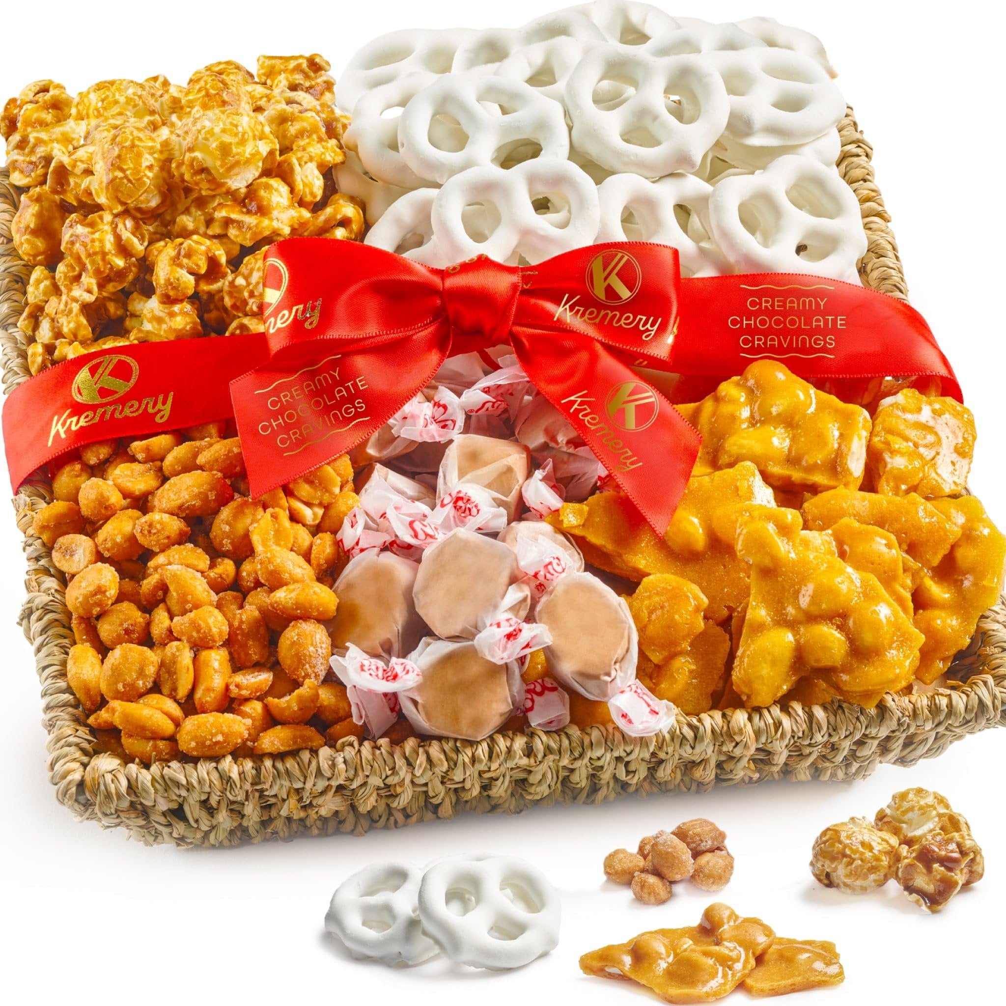Milk Chocolate Covered Assorted Gift Basket In Seagrass Tray (Classic)