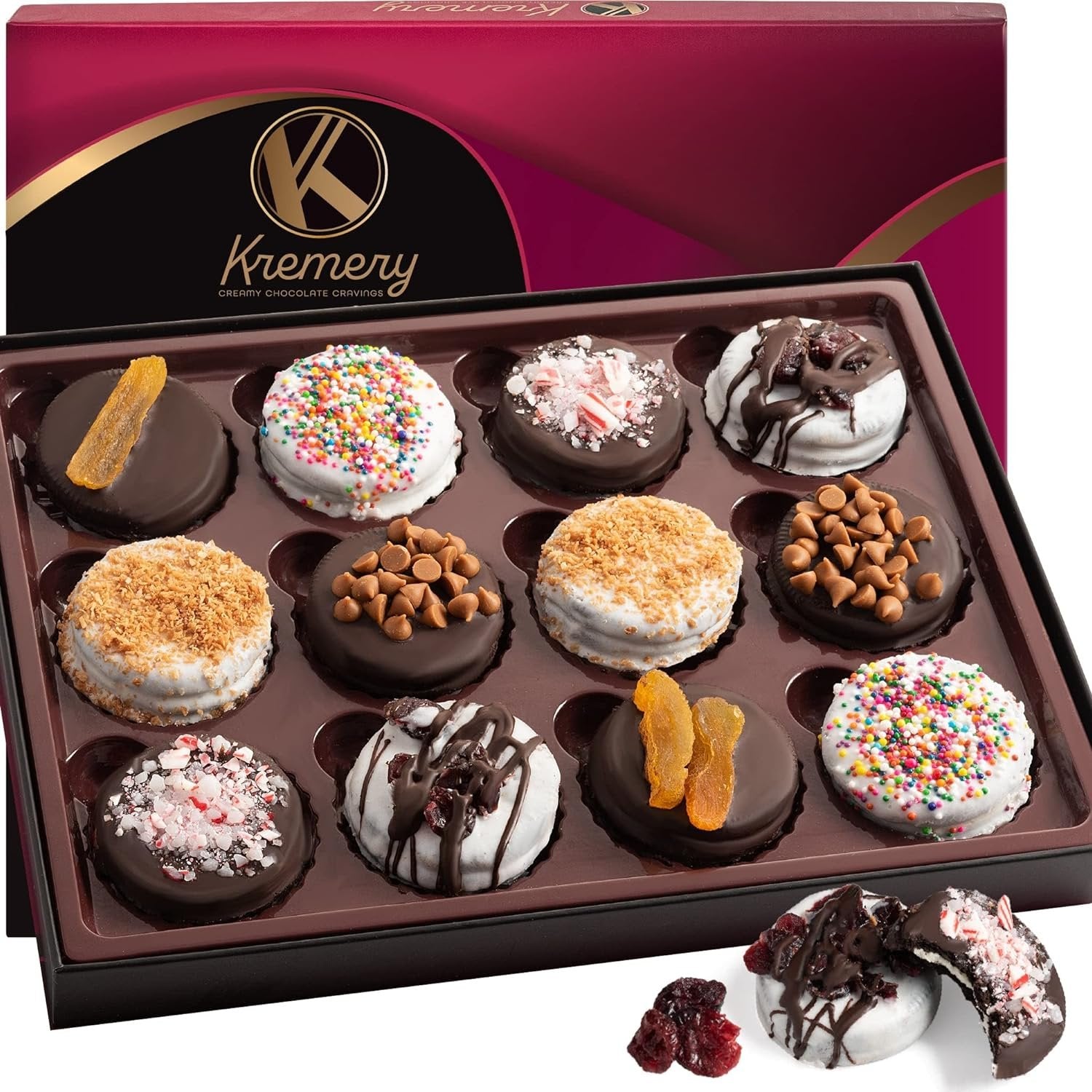 Chocolate Covered Oreo Sandwich Cookies Dessert Box 12 Count