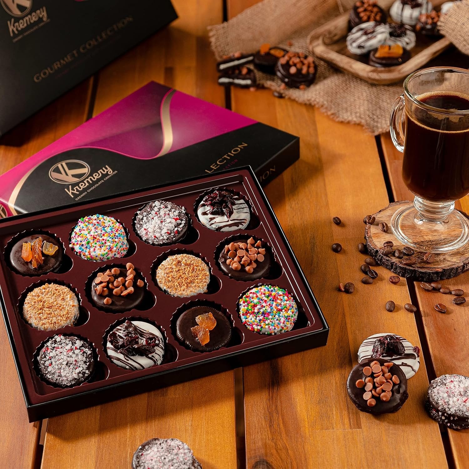 Chocolate Covered Oreo Sandwich Cookies Dessert Box 12 Count