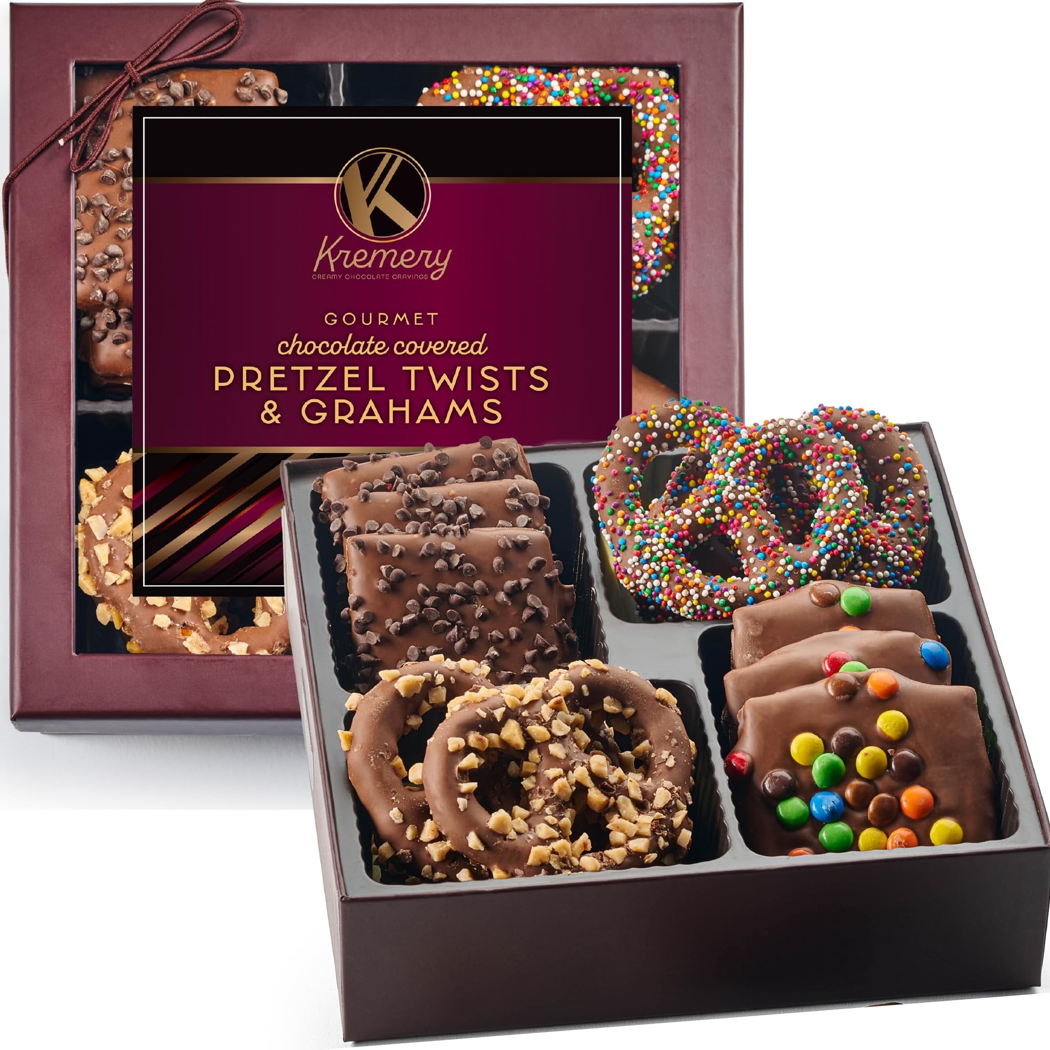 Chocolate Pretzel Twists & Grahams Elegant Gift Box